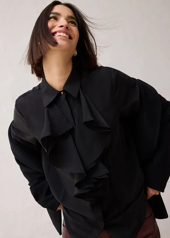 Bluse med silke, bonprix