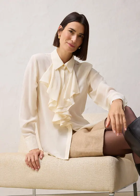 Bluse med silke, bonprix