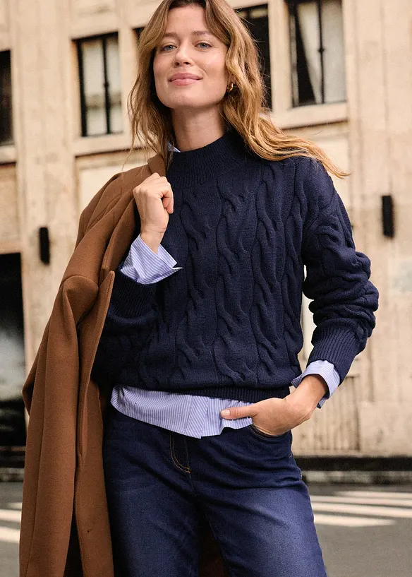 Varmende, Straight-jeans Mid Waist med komfortlinning, bonprix