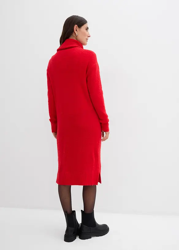 Oversized, strikket kjole med h&oslash;y, vid hals, bonprix