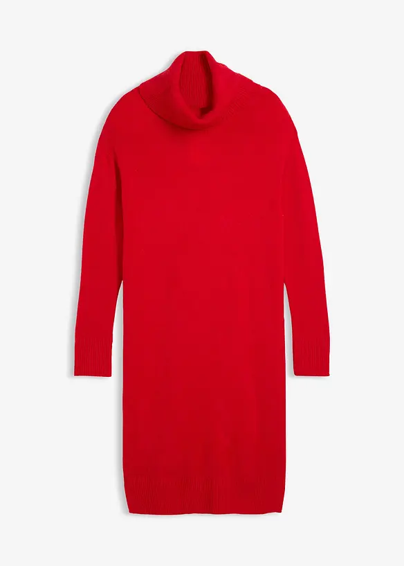 Oversized, strikket kjole med h&oslash;y, vid hals, bonprix