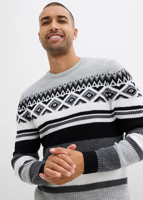 Genser med koftemønster, bonprix