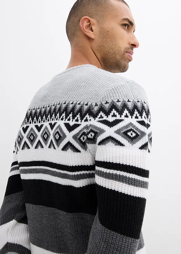 Genser med koftemønster, bonprix