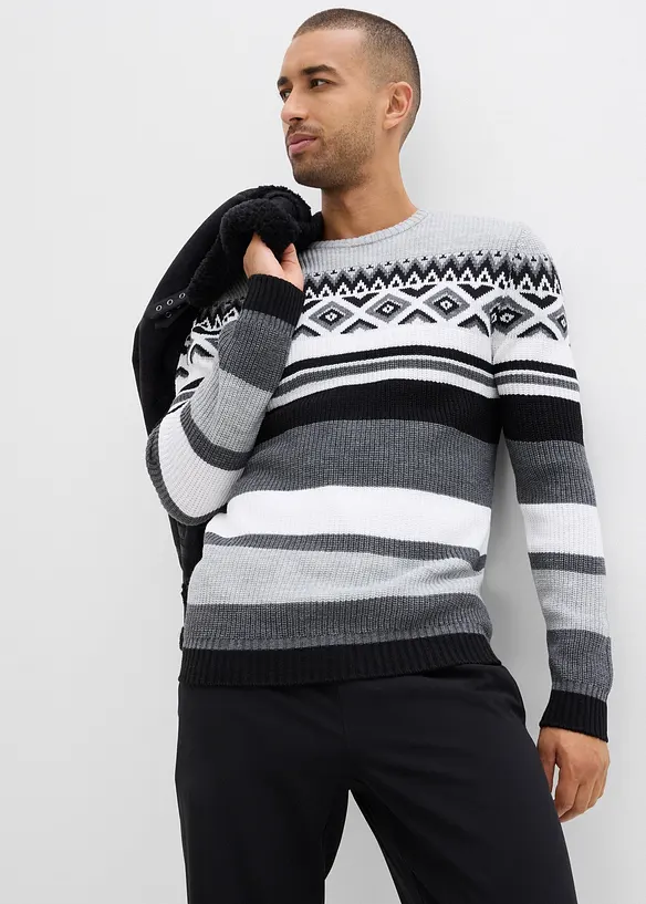 Genser med koftemønster, bonprix