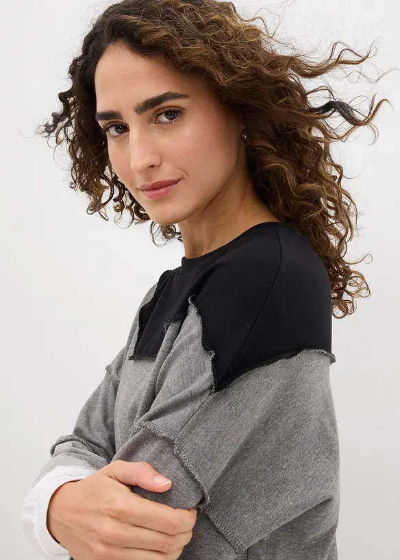 Sweatshirt i myk bomullsmiks, bonprix