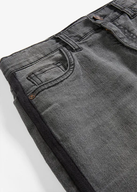 Termojeans med jerseyfôr, Mid Waist, bonprix