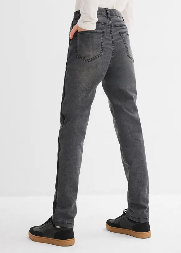 Termojeans med jerseyfôr, Mid Waist, bonprix