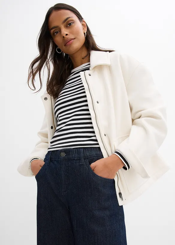 Wide Leg-jeans High Waist, komfortlinning, bonprix