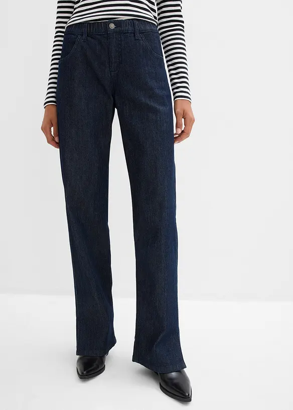 Wide Leg-jeans High Waist, komfortlinning, bonprix