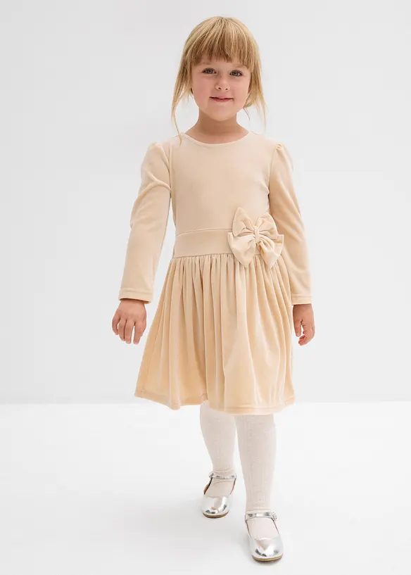 Utskrådd fløyelskjole, bonprix