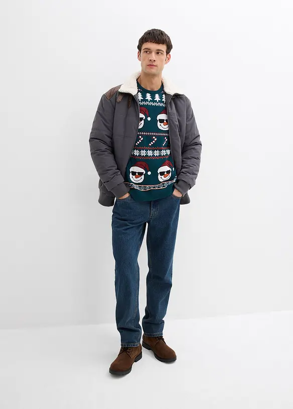 Genser med tradisjonelt mønster i resirkulert bomull, bonprix