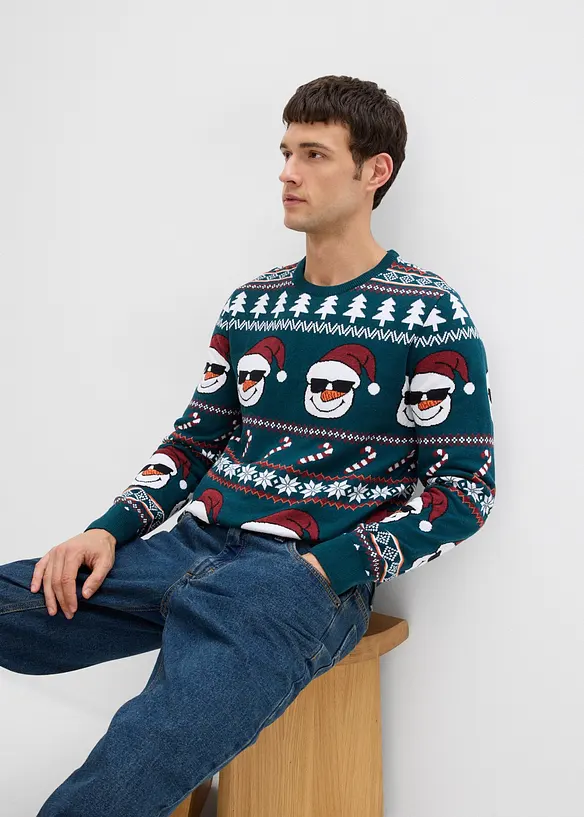 Genser med tradisjonelt mønster i resirkulert bomull, bonprix