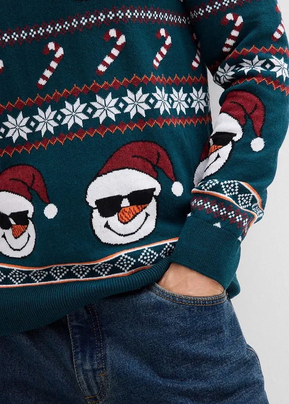 Genser med tradisjonelt mønster i resirkulert bomull, bonprix