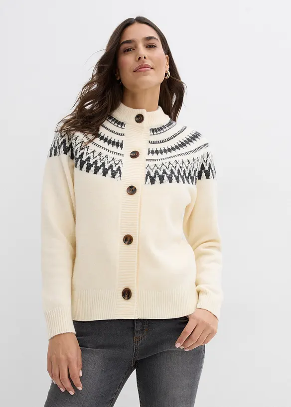 Cardigan med koftemønster, bonprix