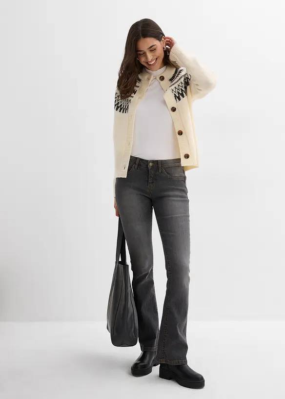 Cardigan med koftemønster, bonprix