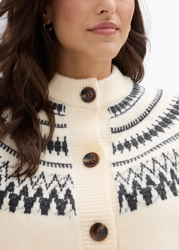 Cardigan med koftemønster, bonprix