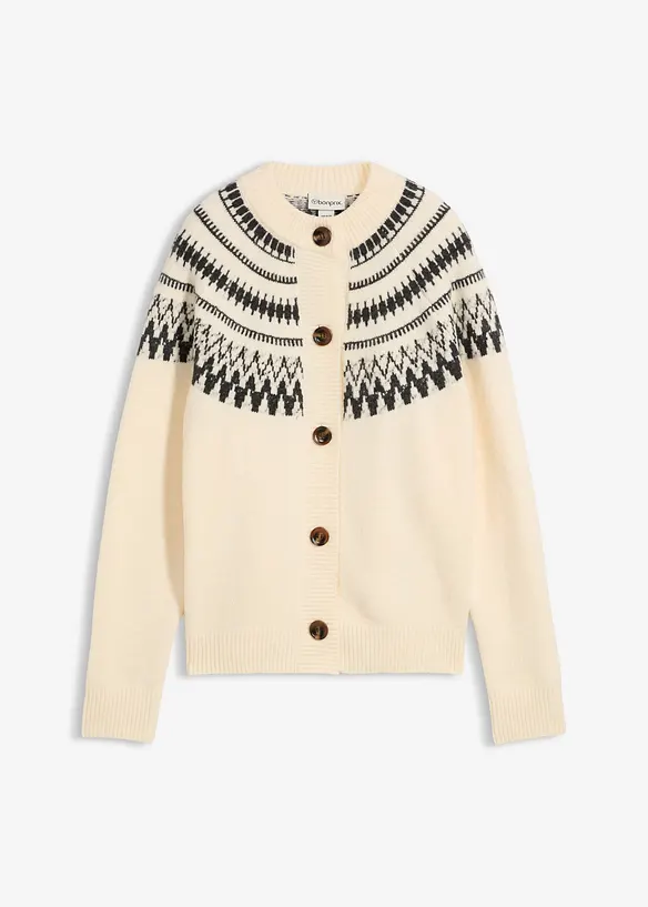 Cardigan med koftemønster, bonprix