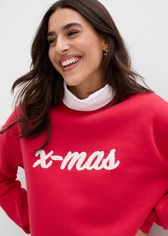 Oversized sweatshirt i bomullsmiks, bonprix