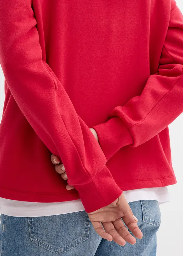 Oversized sweatshirt i bomullsmiks, bonprix