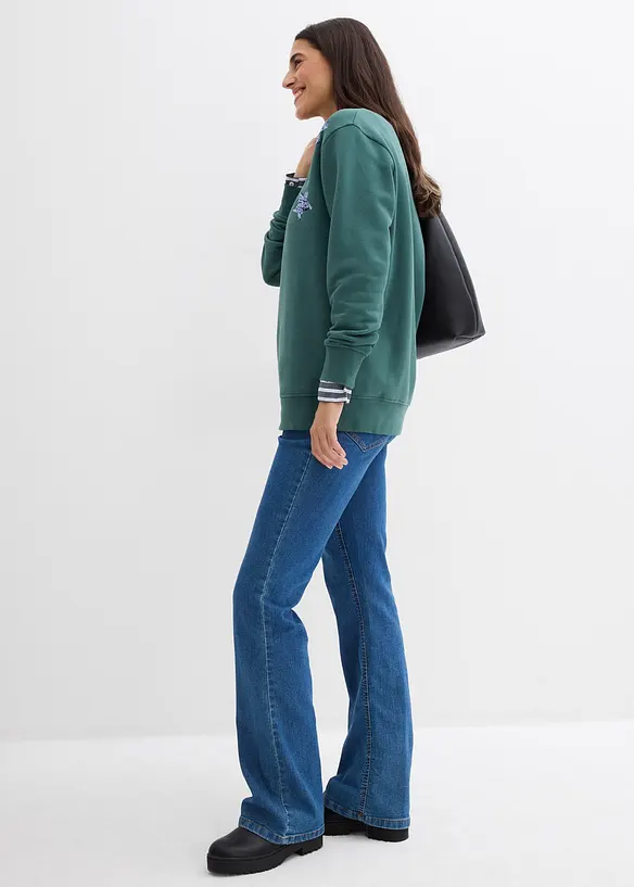 Sweatshirt i bomullsmiks, bonprix