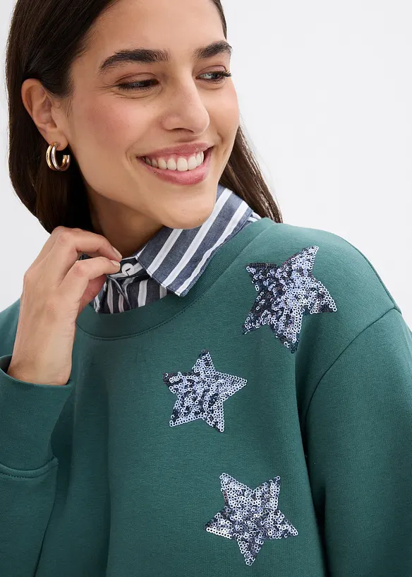 Sweatshirt i bomullsmiks, bonprix