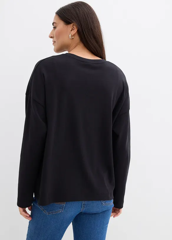 Langermet topp i 100% økologisk bomull, bonprix