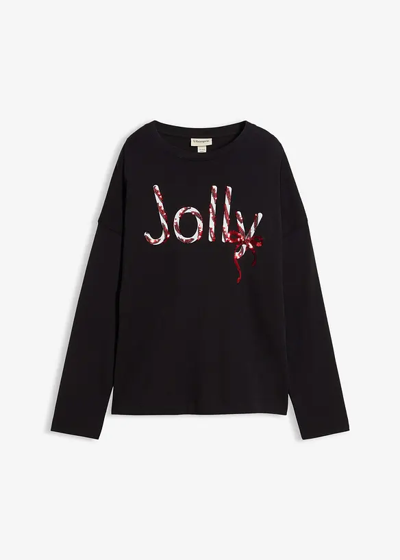 Langermet topp i 100% økologisk bomull, bonprix