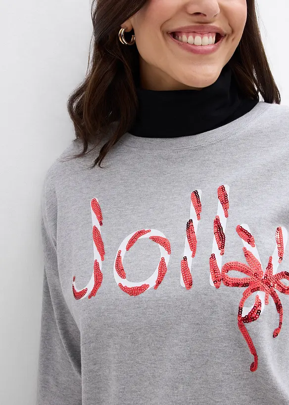 Langermet topp i 100% økologisk bomull, bonprix