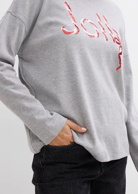 Langermet topp i 100% økologisk bomull, bonprix