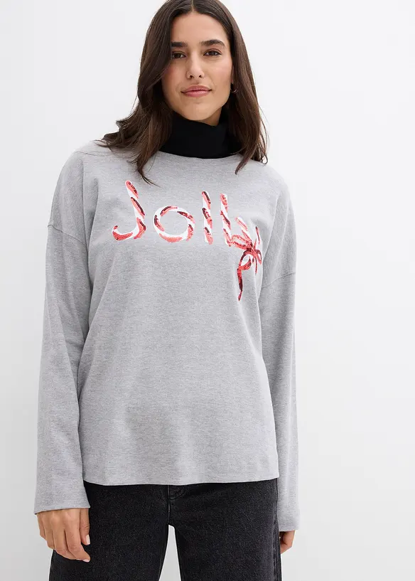 Langermet topp i 100% økologisk bomull, bonprix