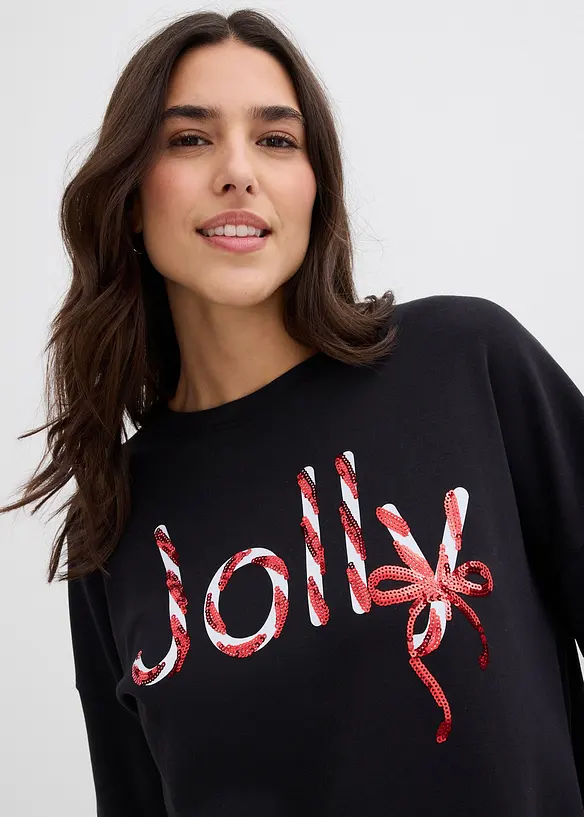 Langermet topp i 100% økologisk bomull, bonprix