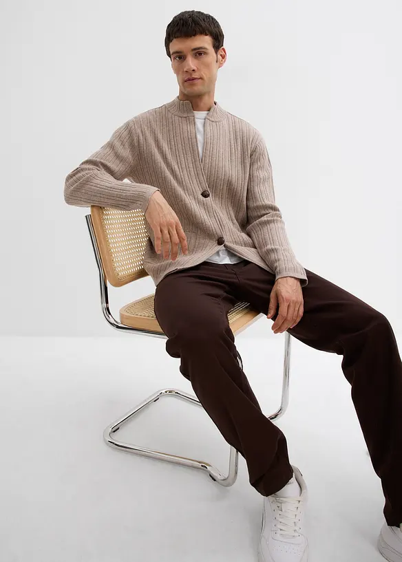 Cardigan i fin ribbestrikk, bonprix