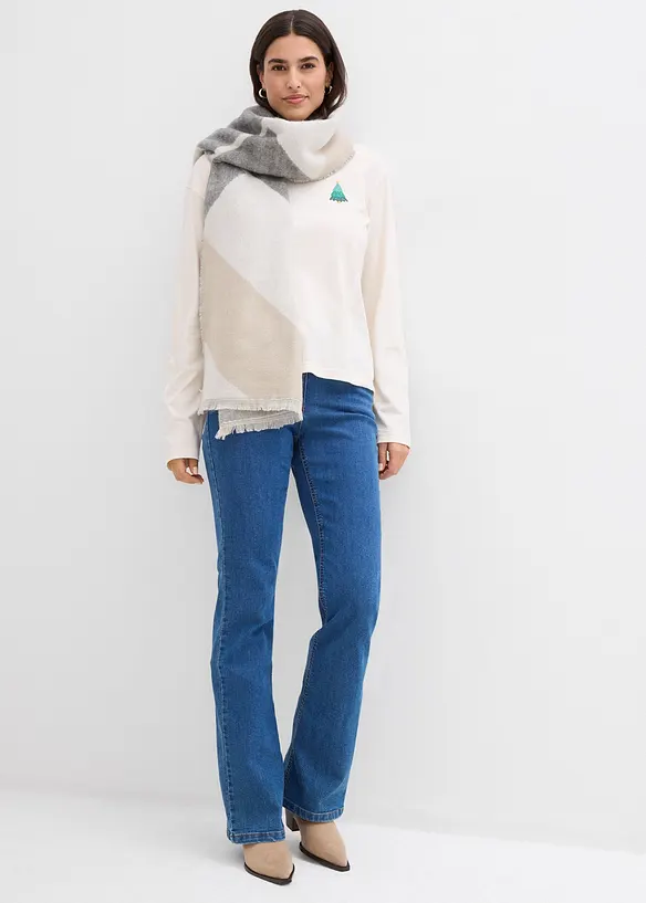 Langermet topp i 100% &oslash;kologisk bomull, bonprix