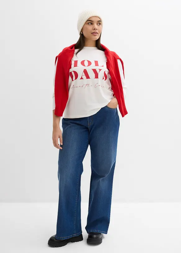 Langermet topp av &oslash;kologisk bomullsmiks, bonprix