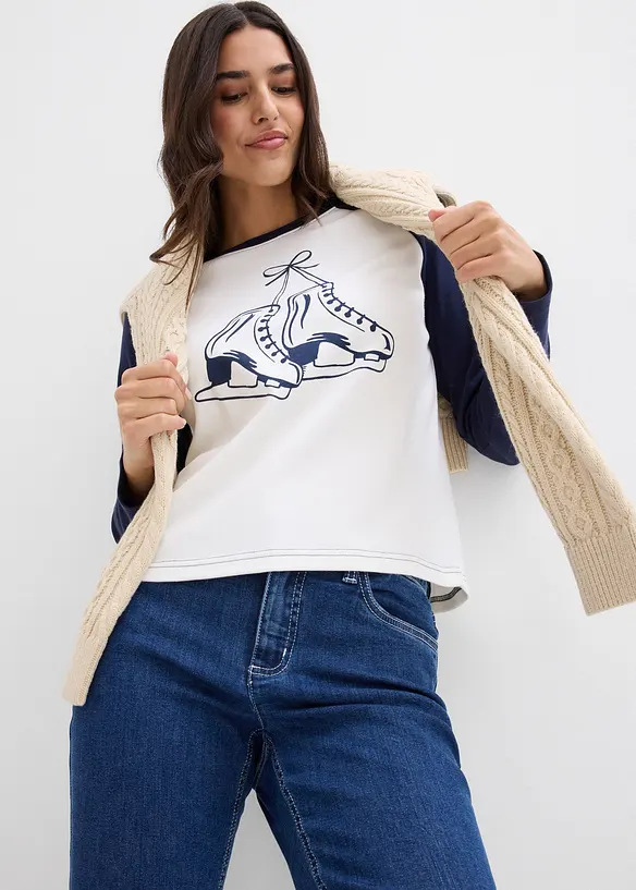 Raglangenser i 100% økologisk bomull, bonprix