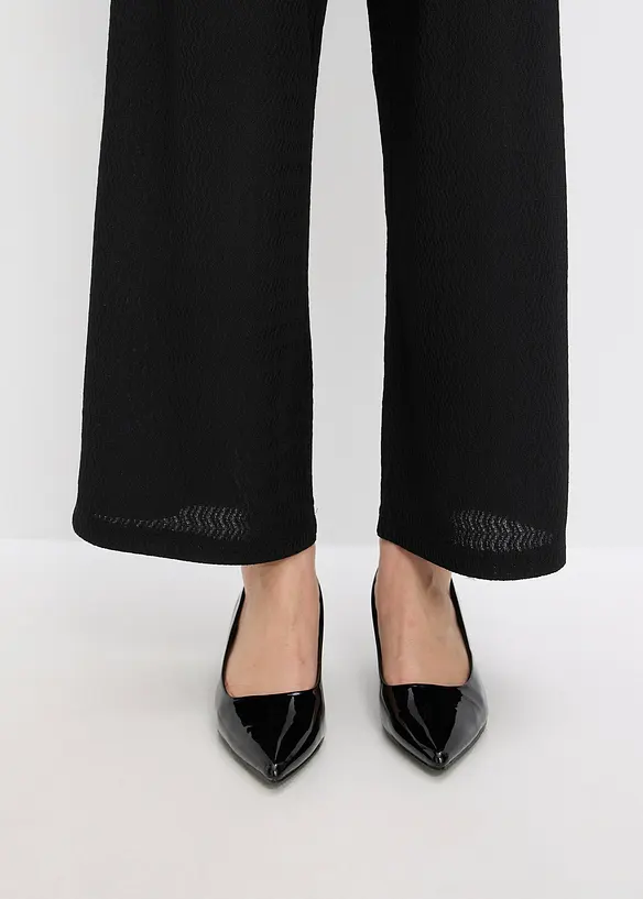 Bukse i strukturert jersey med applikerte glassperler, bonprix