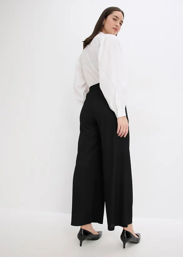 Bukse i strukturert jersey med applikerte glassperler, bonprix