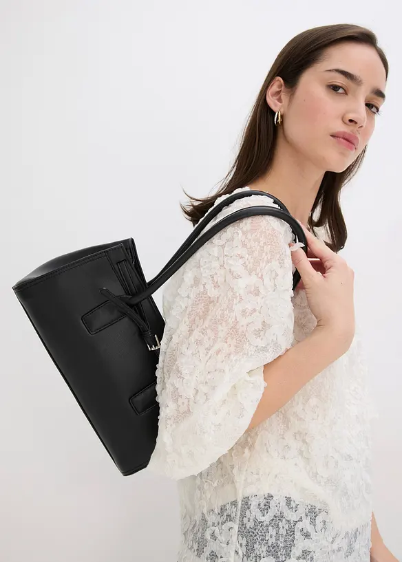 Bluse med strukturert blomstermønster, bonprix