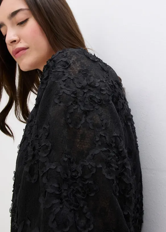 Bluse med strukturert blomstermønster, bonprix