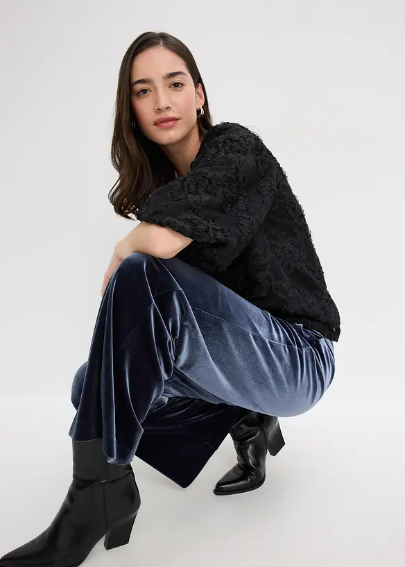 Bluse med strukturert blomstermønster, bonprix