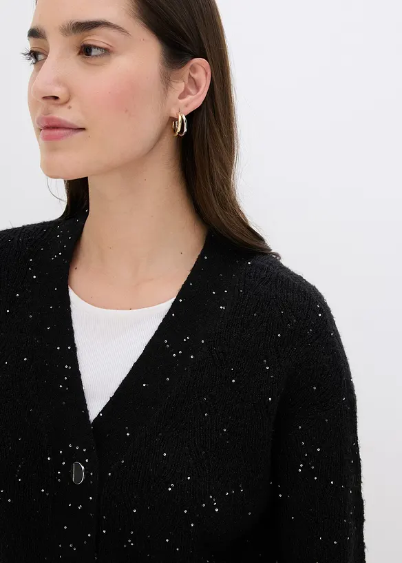 Cardigan med hullmønster, bonprix