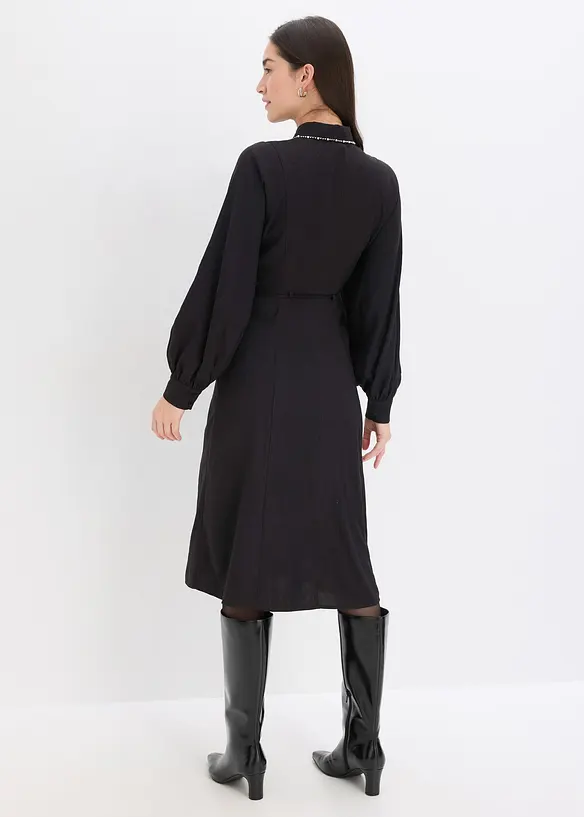 Midikjole med perleapplikasjon, bonprix