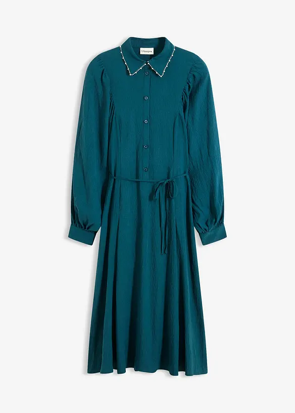 Midikjole med perleapplikasjon, bonprix