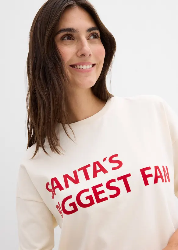 Oversized topp av bomull, bonprix