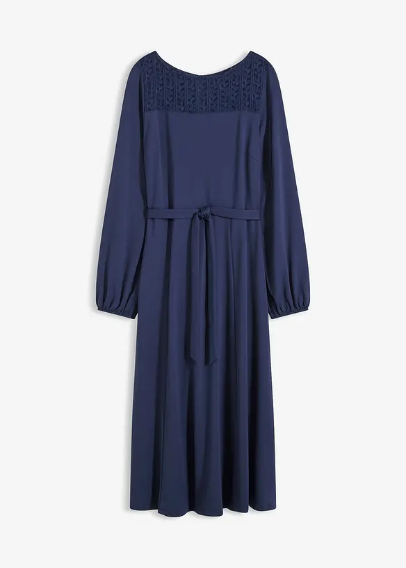 Kjole i Punto di Roma-materiale med blonder, bonprix