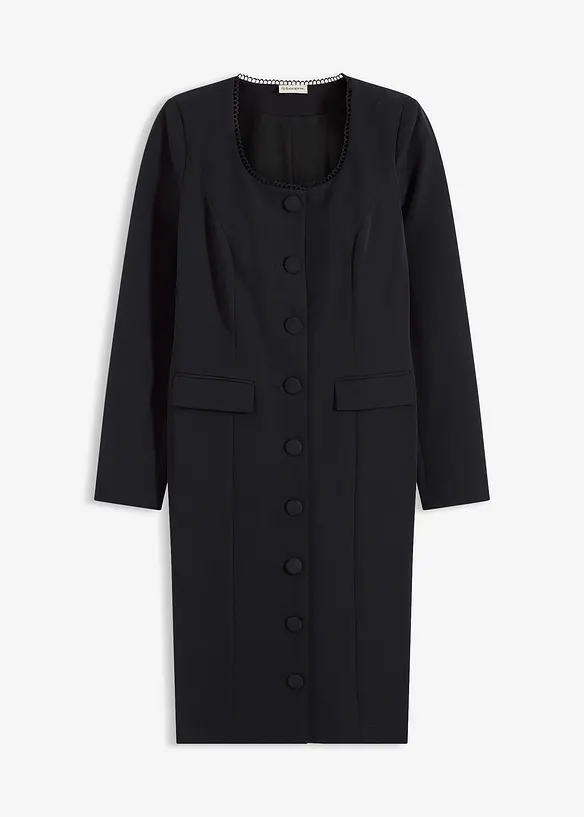 Blazerkjole med blondekant, bonprix