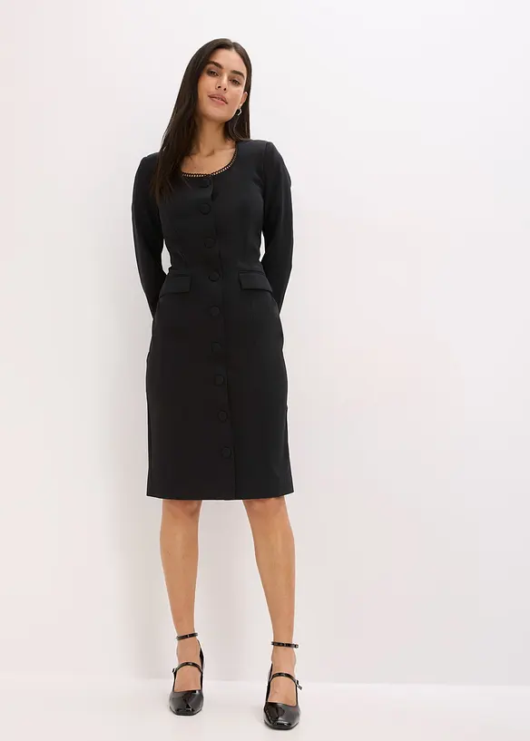Blazerkjole med blondekant, bonprix