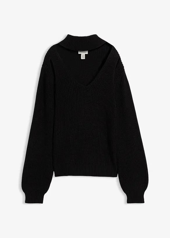 Grovstrikket genser med cut outs, bonprix