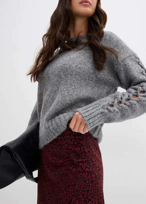 Midiskjørt i lett viskose, bonprix