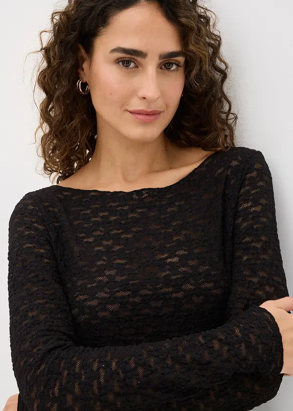 Langermet topp i blondemateriale, bonprix